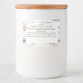 Festive Branches and Berries Christmas Baking Mix Voedselcontainer Etiket (Voorkant)