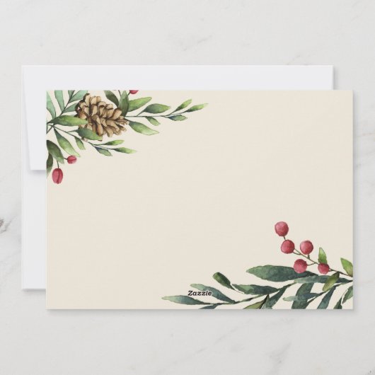 Festive Branches | Hout en gouden kerstfoto Feestdagenkaart (Achterkant)