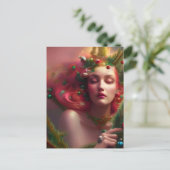 Festive-Briefkaart met kerstgodin Briefkaart (Staand voorkant)