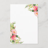 Festive Bright Pink Orange Flowers Wedding Informatiekaartje (Achterkant)