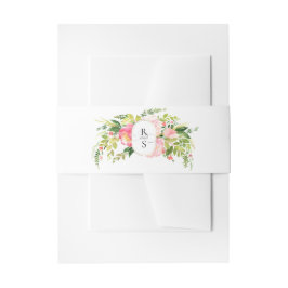 Festive Bright Pink Orange Flowers Wedding Uitnodigingen Wikkel