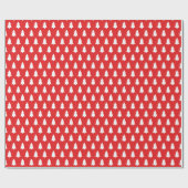 Festive Bright Red White-kerstboompatroon Cadeaupapier (Vlak)