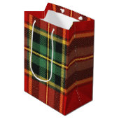 Festive Bright Tartan Medium Cadeauzakje (Voorkant Gekanteld)