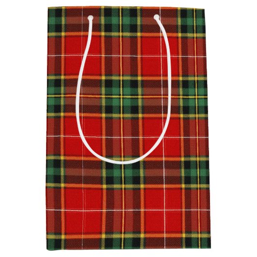 Festive Bright Tartan Medium Cadeauzakje (Voorkant)