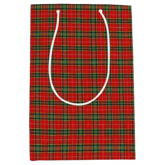 Festive Bright Tartan Medium Cadeauzakje (Voorkant)