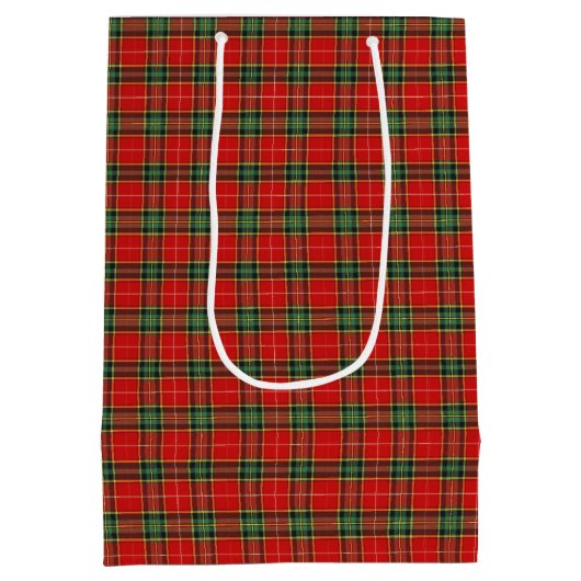 Festive Bright Tartan Medium Cadeauzakje (Achterkant)