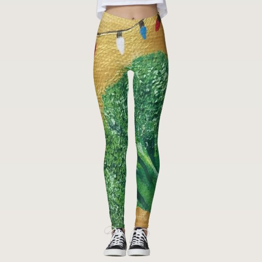 Festive Broccoli Leggings (Voorkant)
