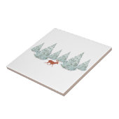 Festive Brown Deer onder Snowy Spruce Trees Tegeltje (Zijkant)
