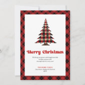 Festive Buffalo Check Christmas Greeting Design Feestdagenkaart (Voorkant)