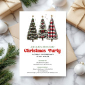 Festive buffalo Christmas tree editable invitation Kaart