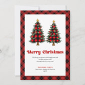 Festive Buffalo Plaid Christmas Tree Greeting Feestdagenkaart (Voorkant)
