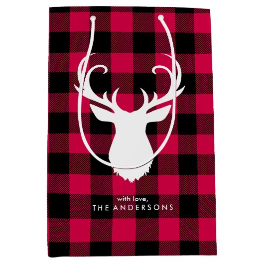 Festive Buffalo Pset Pattern" Medium Cadeauzakje (Voorkant)