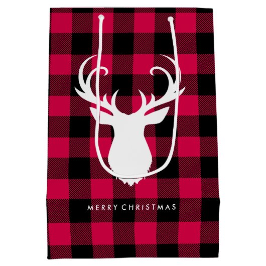 Festive Buffalo Pset Pattern" Medium Cadeauzakje (Achterkant)