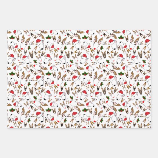 Festive Bullies op wit verpakkingspapier Inpakpapier Vel (Voorkant 3)