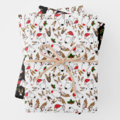 Festive Bullies op wit verpakkingspapier Inpakpapier Vel (In situ)