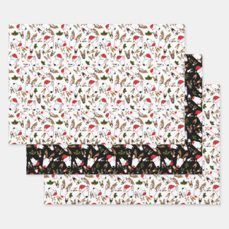 Festive Bullies op wit verpakkingspapier Inpakpapier Vel