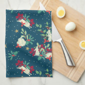 Festive Bunnies Play As Snow Falls Theedoek (Quarter Fold)