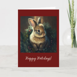 Festive Bunny Folded Holiday/Kerstkaart Bedankkaart