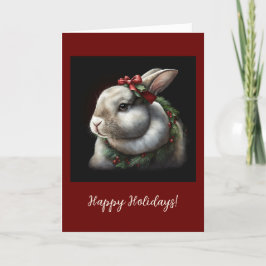 Festive Bunny Folded Holiday/Kerstkaart Bedankkaart