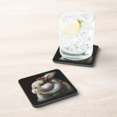 Festive Bunny Winter Feestdagen/kerstOnderzetters Bier Onderzetter (Rechterzijde)