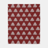 Festive Burgundy kerstboomfeest Fleece Deken (Voorkant)