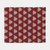 Festive Burgundy kerstboomfeest Fleece Deken (Voorkant (Horizontaal))