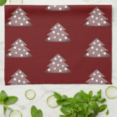 Festive Burgundy kerstboomfeest Theedoek (Gevouwen)