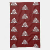 Festive Burgundy kerstboomfeest Theedoek (Verticaal)
