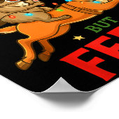 Festive But Feral Funny Christmas Raccoon Riding R Poster (Hoek)