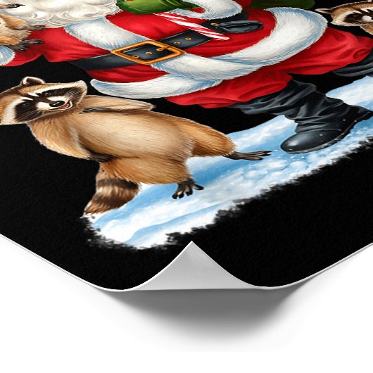 Festive But Feral Santa Raccoon Christmas Pajamas  Poster (Hoek)