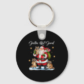 Festive But Feral Santa Raccoon Christmas Pajamas  Sleutelhanger (Voorkant)