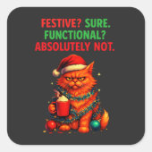 Festive but Over It Vierkante Sticker (Voorkant)