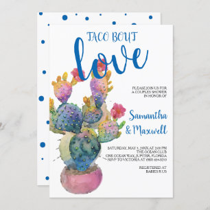 Festive Cactus Couples Shower Fiesta Kaart