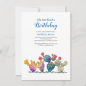 Festive Cactus Fiesta Boy Birthday Uitnodiging (Voorkant)