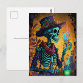 Festive Calavera! - Mexicaanse Skeleton Art Briefkaart (Voorkant / Achterkant)