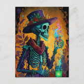 Festive Calavera! - Mexicaanse Skeleton Art Briefkaart (Voorkant)