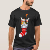 Festive Calico Kitty Peeking from Stocking T-shirt (Voorkant)