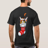 Festive Calico Kitty Peeking from Stocking T-shirt (Achterkant)