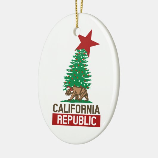 Festive California Republic for the Feestdagen Keramisch Ornament (Links)