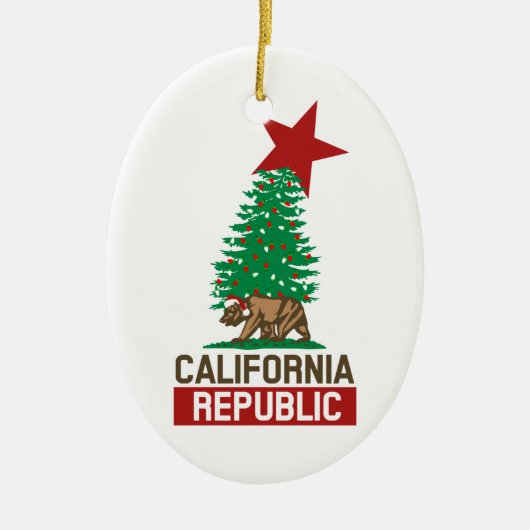 Festive California Republic for the Feestdagen Keramisch Ornament (Voorkant)