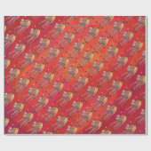 Festive Camel Pattern on Red Cadeaupapier (Vlak)