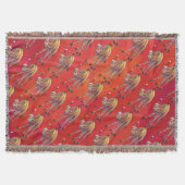 Festive Camel Pattern on Red Deken (Voorkant)