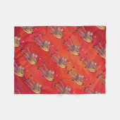 Festive Camel Pattern on Red Fleece Deken (Voorkant (Horizontaal))