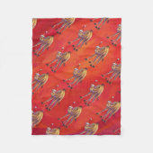Festive Camel Pattern on Red Fleece Deken (Voorkant)