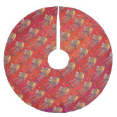 Festive Camel Pattern on Red Kerstboom Rok (Voorkant)
