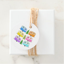 Festive Camper Trailers Retro RV's kerstcadeau Bedankjes Labels