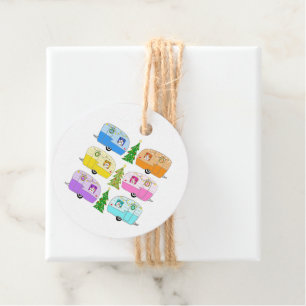 Festive Camper Trailers Retro RV's kerstcadeau Bedankjes Labels