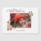 Festive Candy Cane Merry Christmas One Photo (Voorkant)