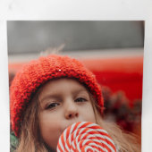 Festive Candy Cane Merry Christmas One Photo Drieluik Wenskaart (Binnenzijde eerst)