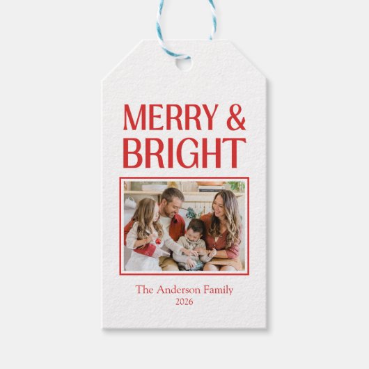 Festive Candy Cane Striped Christmas Red White Cadeaulabel (Voorkant)